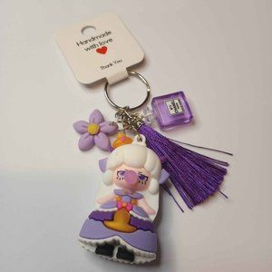 Bubble Girl Purple Keychain